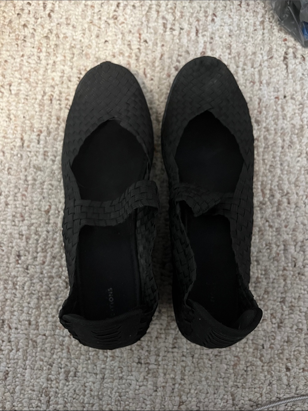 Black Woven Mary Jane wedges size 11M